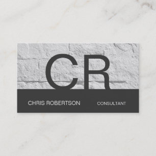 Monogram Grey White Wall Brick Business Card