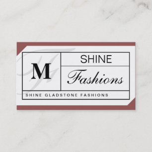 Monogram Grid (Clay Red) Business Card