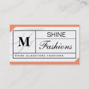 Monogram Grid (peach) Business Card