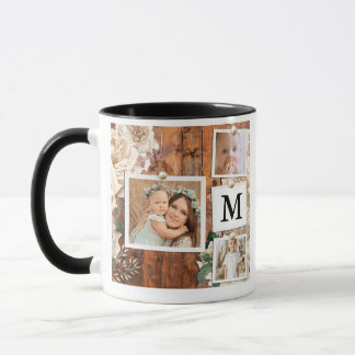 Monogram Grid Photo Collage Coffee Mug