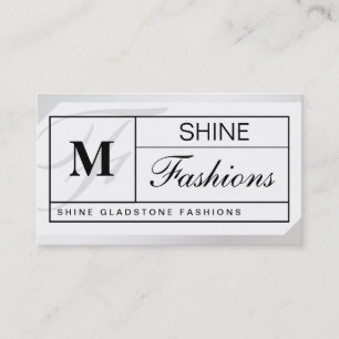 Monogram Grid Silver Business Card
