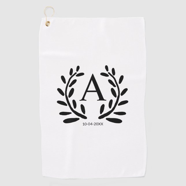 MONOGRAM GROOMSMAN ADD YEAR DATE NAME GIFTS GOLF TOWEL (Front)
