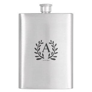 MONOGRAM GROOMSMAN ADD YEAR DATE NAME GIFTS HIP FLASK