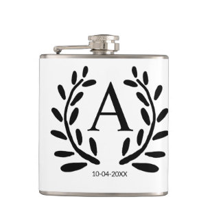 MONOGRAM GROOMSMAN ADD YEAR DATE NAME GIFTS HIP FLASK