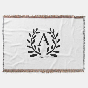 MONOGRAM GROOMSMAN ADD YEAR DATE NAME GIFTS THROW BLANKET