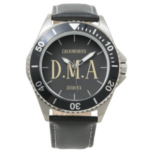 Monogram Groomsman Bestman Father Groom Bride Watch