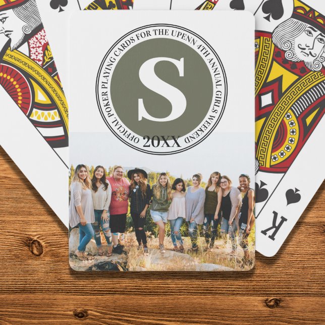 Monogram Group Event Personalised Photo Playing Cards (Creator Uploaded)