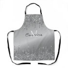 Monogram Gunmetal Dripping Glitter Metallic Name