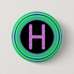 Monogram "H" 6 Cm Round Badge