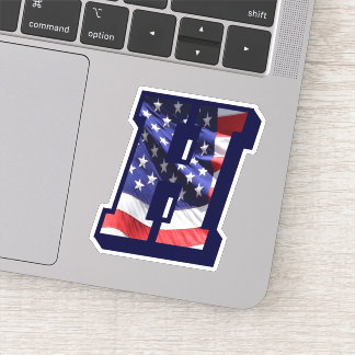 Monogram H American Flag Letter H Initial USA
