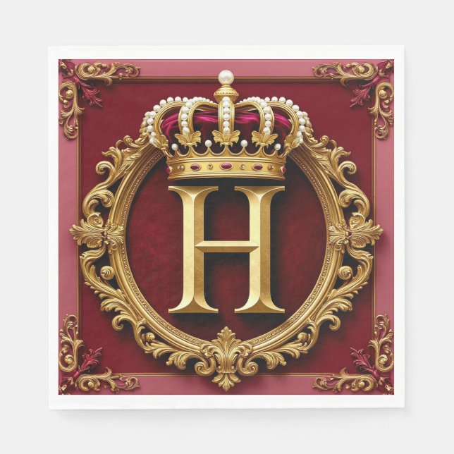 ✨ Monogram H Design For Formal Event Tables ✨ Napkin (Front)
