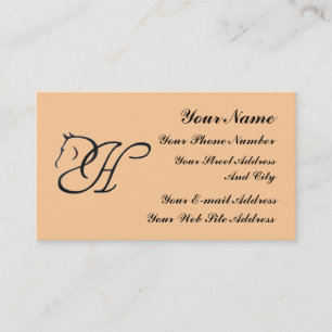 Monogram H Horse Equestrian Classic Business Card