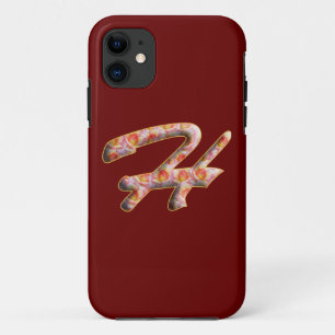 Monogram H in Roses Pattern Iphone 5 Case