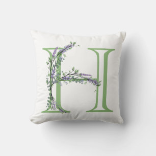 Monogram H Lavender Eucalyptus Cushion