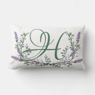 Monogram H Lavender Eucalyptus Lumbar Cushion