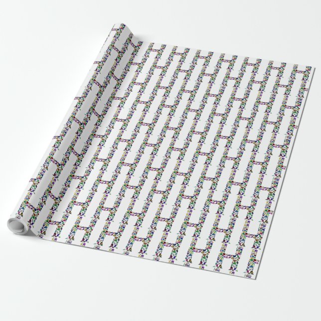 Monogram H Wrapping Paper (Unrolled)