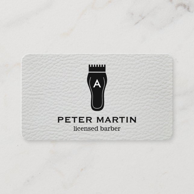 Monogram Hair Clippers Business Card (Front)