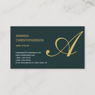 Monogram Hair Stylist Business Card
