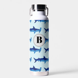 Monogram Hammerhead Shark Pattern Ocean Water Bottle