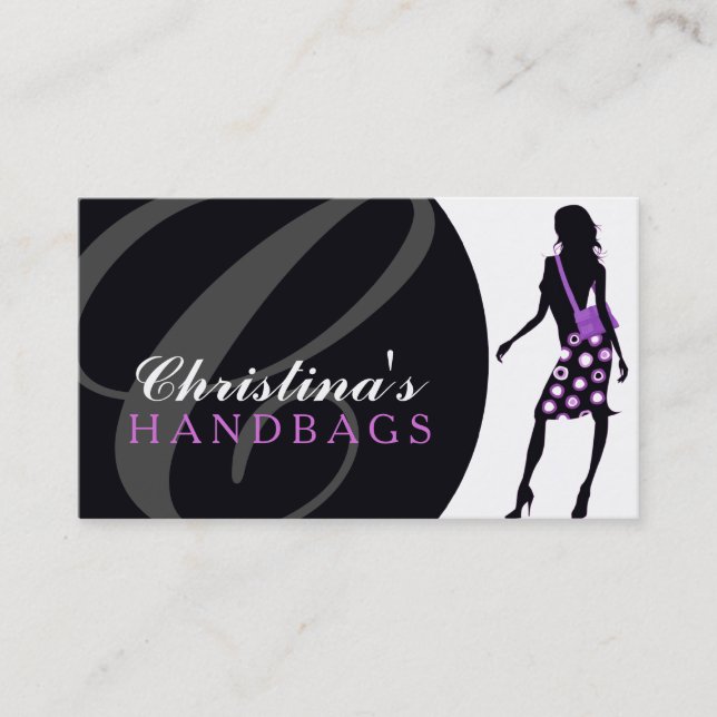 Monogram Handbag Designer Business Card (Front)