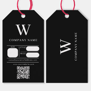 Monogram Hang Tag Price Clothing Swing Tags Black