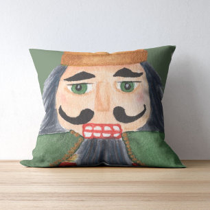 Monogram happy holidays Cute soldier nutcracker Cushion