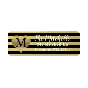 Monogram Heart and Stripes