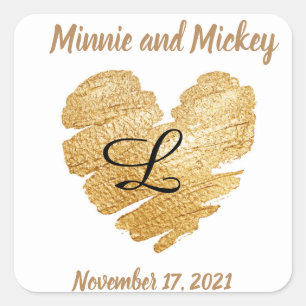 Monogram Heart Wedding Envelope Stickers