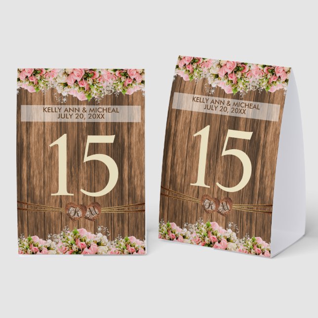 Monogram Heart with Pink Roses (Front/Back)