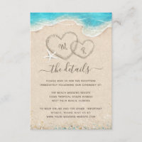 Monogram Hearts in the Sand Beach Wedding