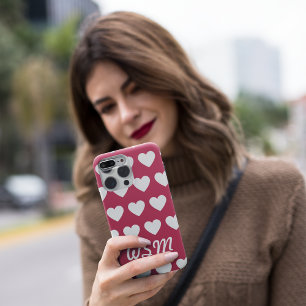 Monogram Hearts iPhone / iPad case