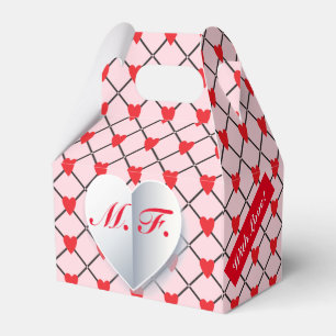 Monogram Hearts Pattern "With Love" Favour Box