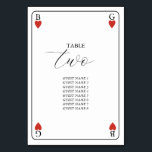 Monogram Hearts Playing Card Wedding Table Number<br><div class="desc">A unique monogram hearts playing card style wedding design. An impressive design that uses elements from playing cards to create a unique wedding stationery design. An elegant red heart wedding couple monogram. A one of a kind playing card wedding table number design with modern elements. Matching wedding invitations and other...</div>