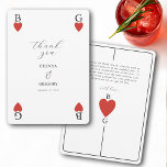 Monogram Hearts Playing Card Wedding Thank You<br><div class="desc">A unique monogram hearts playing card style wedding design. An impressive design that uses elements from playing cards to create a unique wedding stationery design. An elegant red heart wedding couple monogram. A one of a kind playing card wedding thank you card design with modern elements. Matching wedding invitations and...</div>