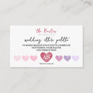 Monogram Hearts QR Code Wedding Attire Dress Code Enclosure Card