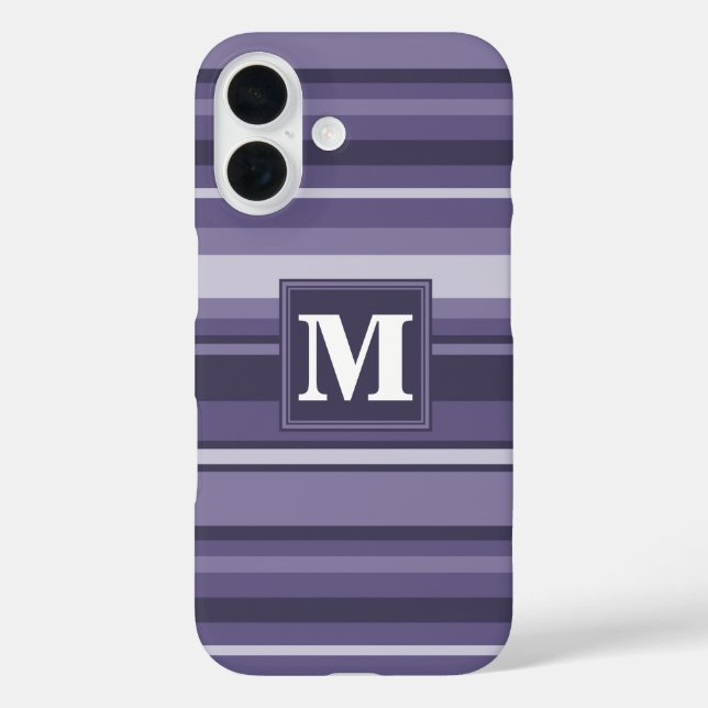 Monogram heather purple stripes  Case-Mate iPhone case (Back)