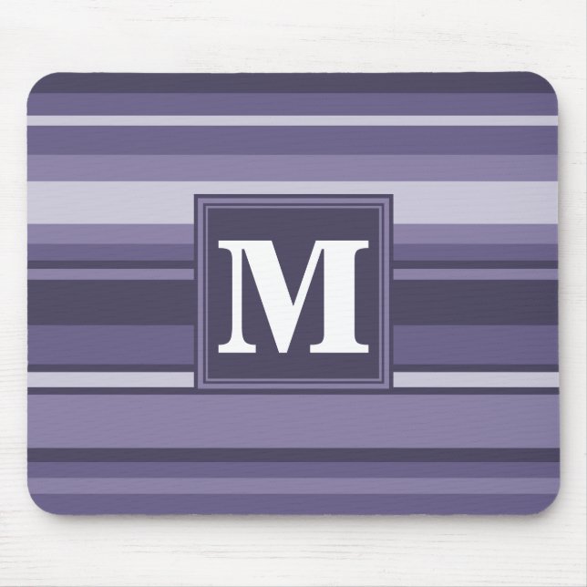 Monogram heather purple stripes mouse mat (Front)