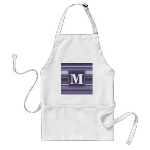 Monogram heather purple stripes standard apron