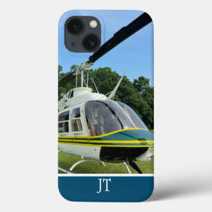Monogram Helicopter Photo, Cool & Stylish Aviation iPhone 13 Case