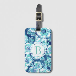 Monogram HIBISCUS BOUNTY Blue Tropical Hawaiian Luggage Tag