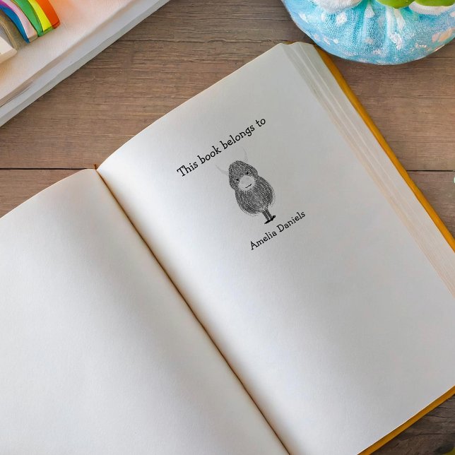 Monogram Highland Cow This Book Belongs To Rubber Stamp (Creator Uploaded)