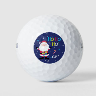 Monogram Ho Ho Ho Christmas Santa Personalised Golf Balls