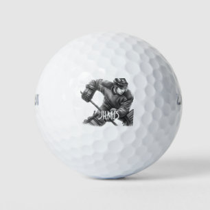 Monogram Hockey Player Sport Golf Balls