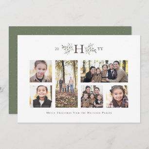 Monogram  holiday photo collage card