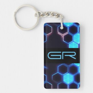 Monogram Holographic Cyberpunk Hexagon Tiles