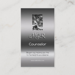 Monogram, Hot Air Balloon Stack, metallic-effect Business Card