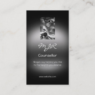 Monogram, Hot Air Balloon Stack, metallic-look Business Card