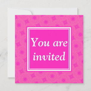 Monogram hot pink circles pattern invitation