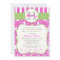 Monogram Hot Pink Green Baby Shower Invitation