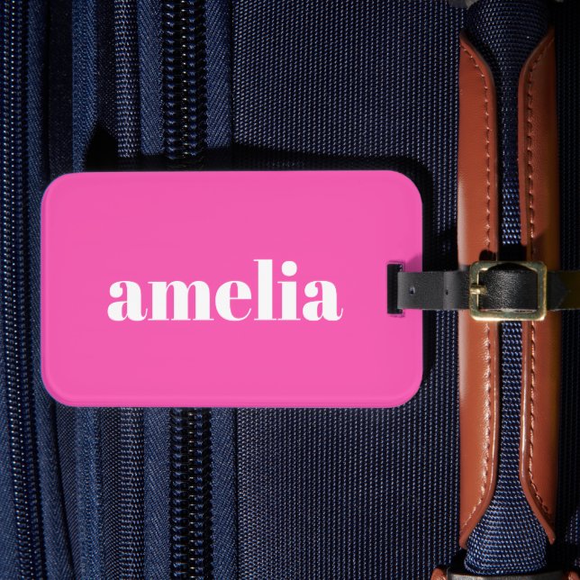Monogram Hot Pink Luggage Tag (Front Insitu 4)